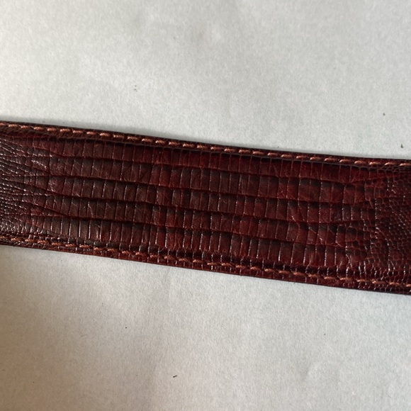 Italian brown leather belt 33.5-37.5” - Picture 5 of 6